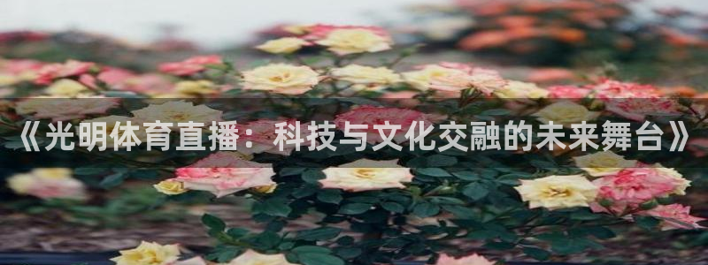 《光明体育直播：科技与文化交融的未来舞台》